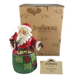 Jim Shore Heartwood Creek "Festive Friends" Pint-Sized Santa w/Cardinal Figurine